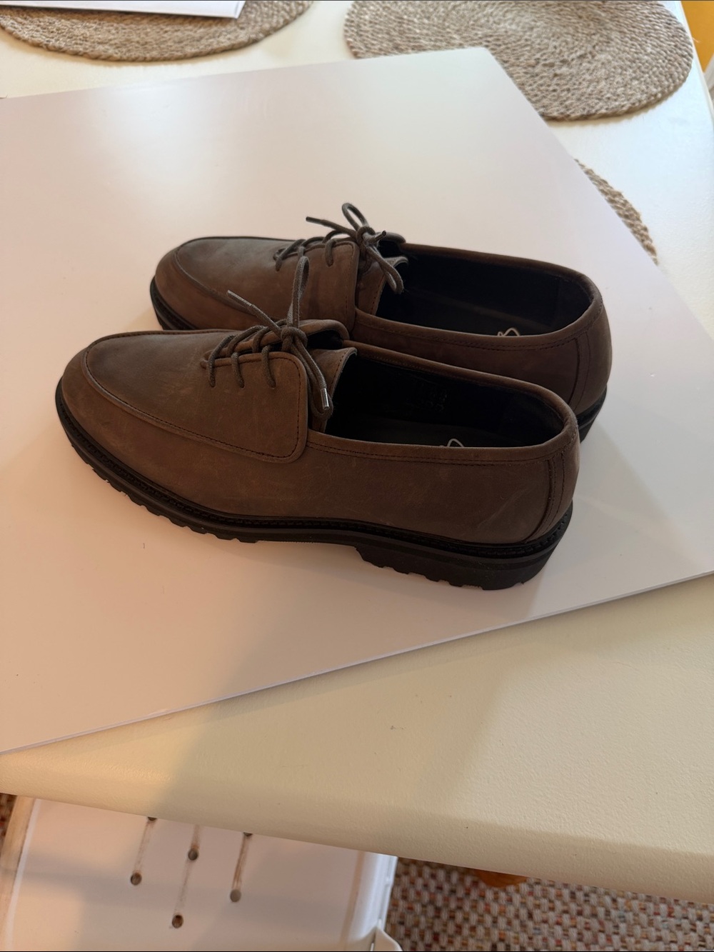 Jacques Soloviere Casual Suede Lace-Up Oxfords Brown Sz 43 (9.5).  NWOB. Box45